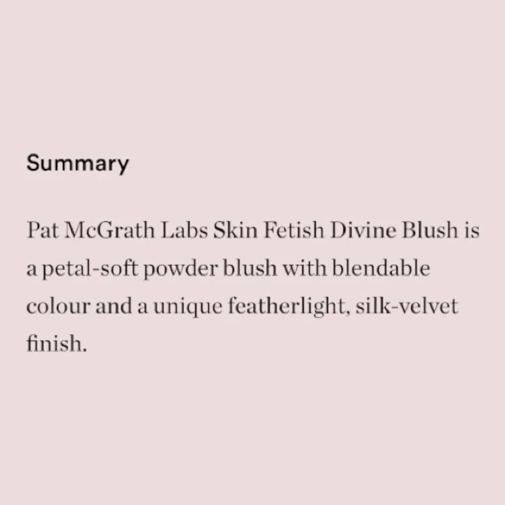 Pat McGrath Labs Skin Fetish: Divine Blush in DIVINE ROSE III - New In Box